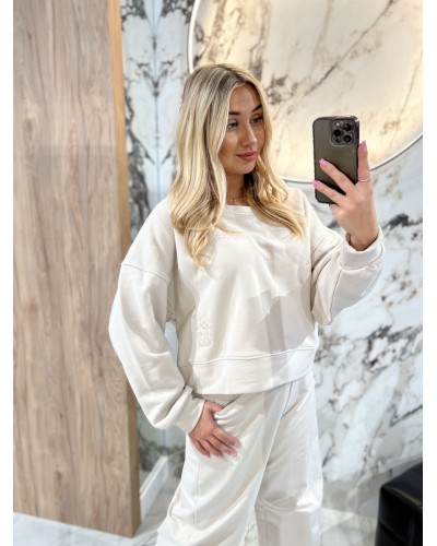 Bluza z haftem By o la la...! beżowa