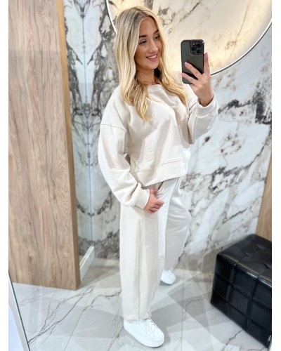 Bluza z haftem By o la la...! beżowa