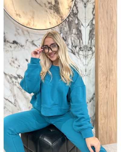 Bluza z haftem By o la la...! petrol