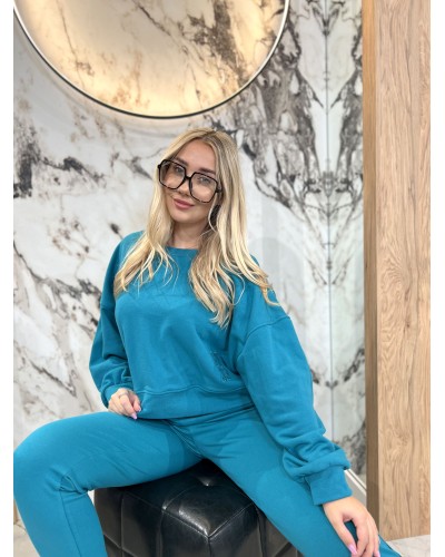 Bluza z haftem By o la la...! petrol