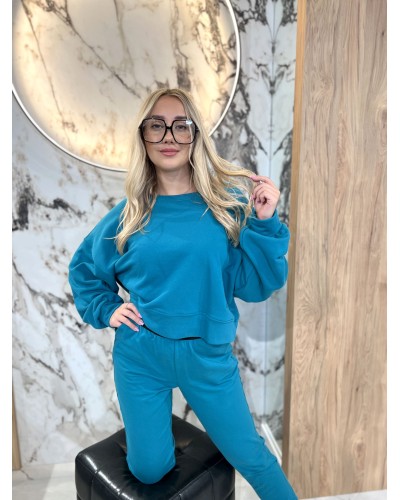 Bluza z haftem By o la la...! petrol