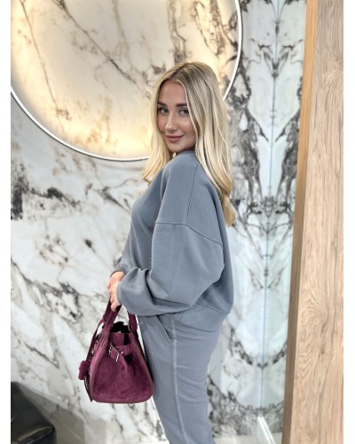 Bluza z haftem By o la la...! grafitowa