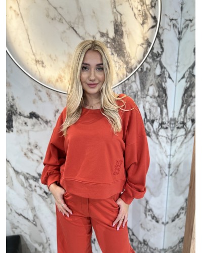 Bluza z haftem By o la la...! terracotta