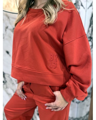 Bluza z haftem By o la la...! terracotta