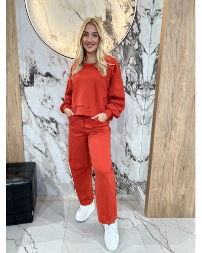 Bluza z haftem By o la la...! terracotta