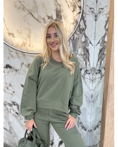 Bluza z haftem By o la la...! matcha