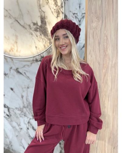 Bluza z haftem By o la la...! merlot