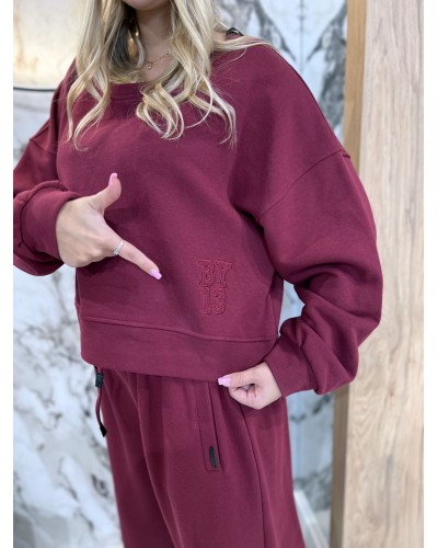 Bluza z haftem By o la la...! merlot