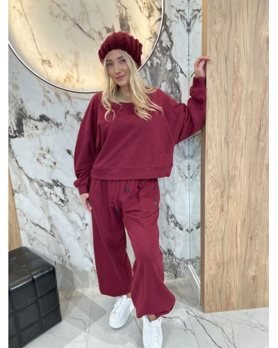 Bluza z haftem By o la la...! merlot