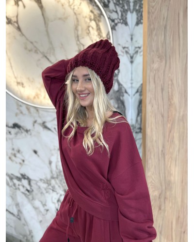 Bluza z haftem By o la la...! merlot