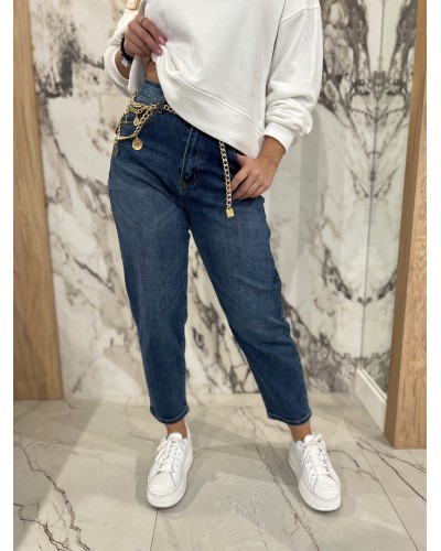 Spodnie jeansowe z nogawką 7/8 By o la la...! niebieskie