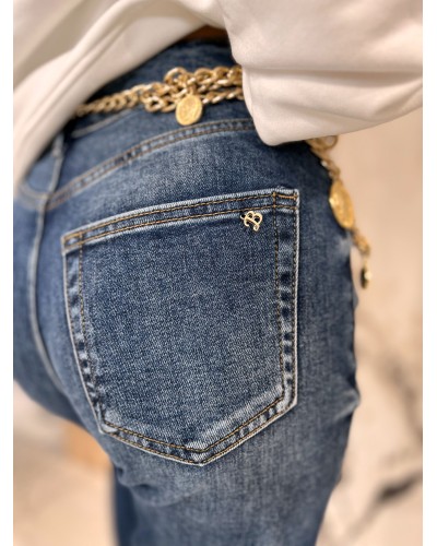 Spodnie jeansowe z nogawką 7/8 By o la la...! niebieskie