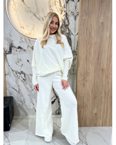 Komplet dzianinowy By o la la...! śmietankowy