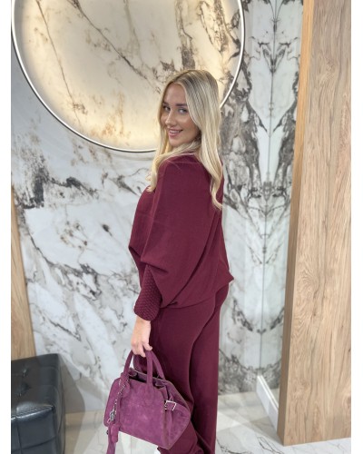 Komplet dzianinowy By o la la...! merlot