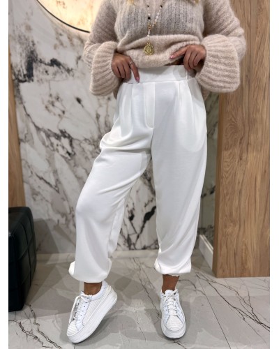 Spodnie materiałowe By o la la...! śmietankowe