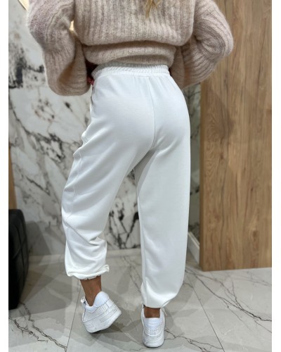 Spodnie materiałowe By o la la...! śmietankowe