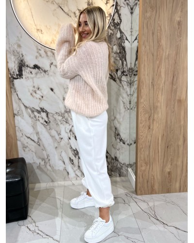 Spodnie materiałowe By o la la...! śmietankowe