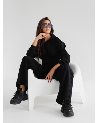 Komplet dresowy z taliowaną bluzą By o la la...! czarny