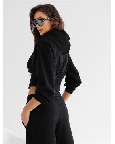 Komplet dresowy z taliowaną bluzą By o la la...! czarny