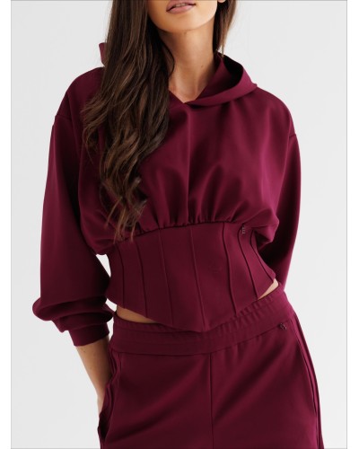 Komplet dresowy z taliowaną bluzą By o la la...! merlot