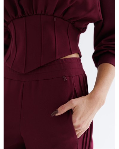 Komplet dresowy z taliowaną bluzą By o la la...! merlot