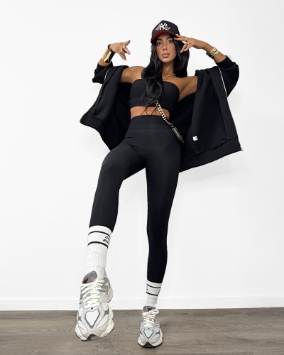 Legginsy lśniące La Milla czarne