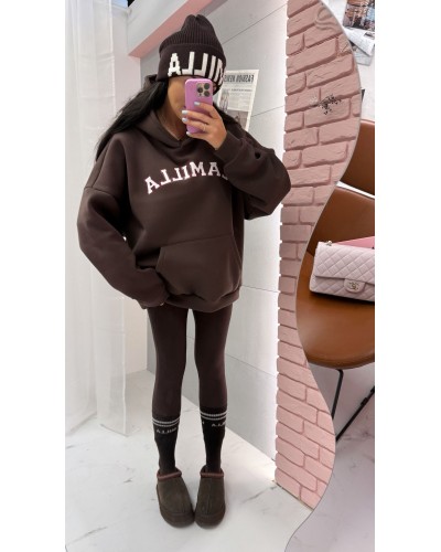 Legginsy prążkowane La Milla czekoladowe