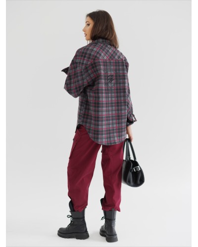 Spodnie drelichowe z kieszeniami By o la la...! merlot