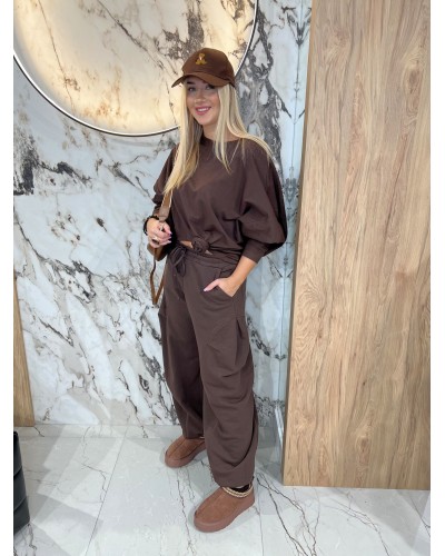 Spodnie dresowe z zakładką na nogawce By o la la...! chocomuss