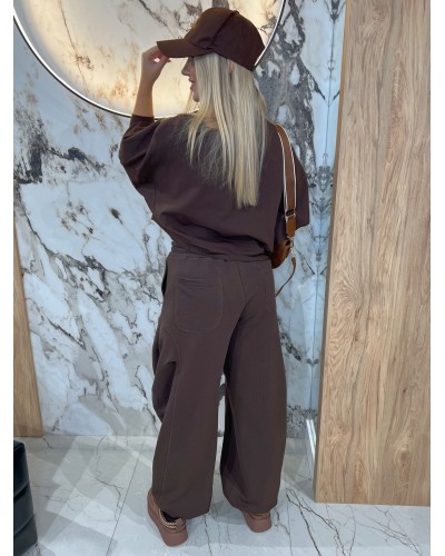 Spodnie dresowe z zakładką na nogawce By o la la...! chocomuss