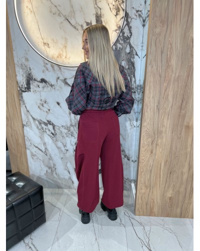 Spodnie dresowe z zakładką na nogawce By o la la...! merlot