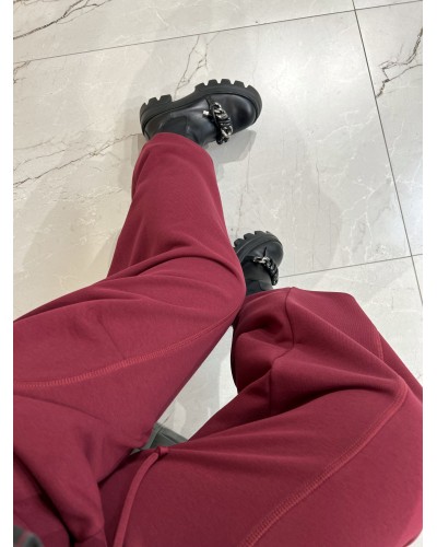 Spodnie dresowe z zakładką na nogawce By o la la...! merlot