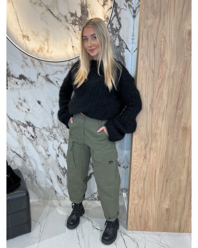 Spodnie drelichowe z kieszeniami By o la la...! matcha