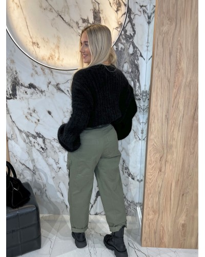 Spodnie drelichowe z kieszeniami By o la la...! matcha