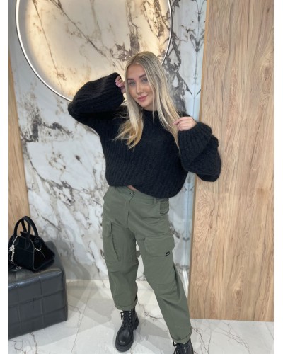 Spodnie drelichowe z kieszeniami By o la la...! matcha