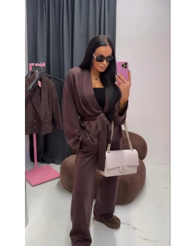 Komplet kimono plus spodnie La Milla czekoladowy