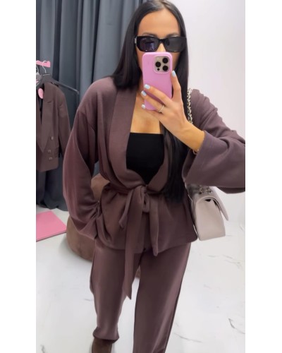 Komplet kimono plus spodnie La Milla czekoladowy