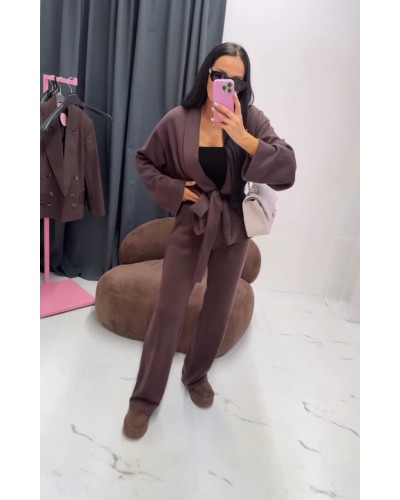 Komplet kimono plus spodnie La Milla czekoladowy