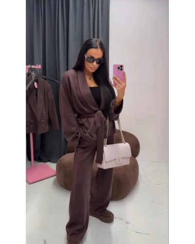 Komplet kimono plus spodnie La Milla czekoladowy