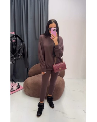 Komplet legginsy plus golf La Milla czekoladowe