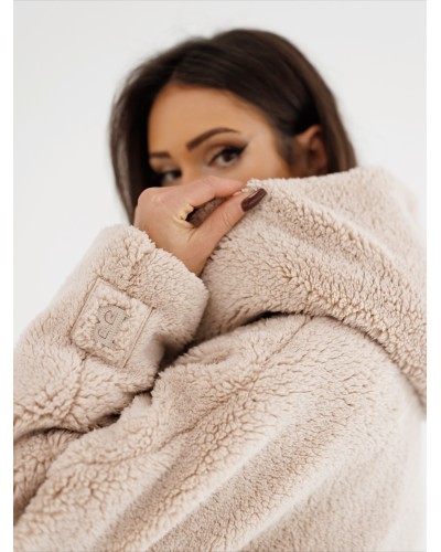 Krótka kurtka teddy By o la la...! beżowa