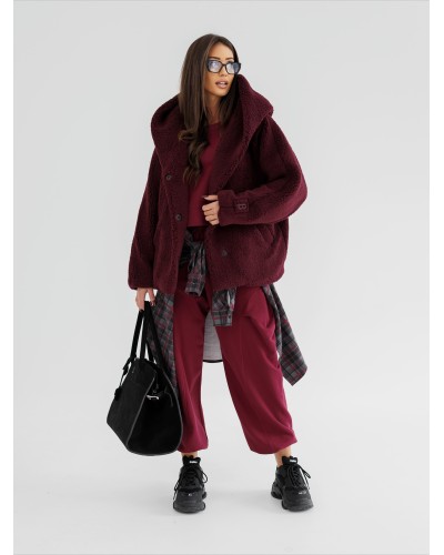 Krótka kurtka teddy By o la la...! merlot