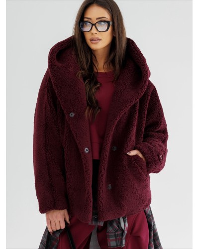 Krótka kurtka teddy By o la la...! merlot