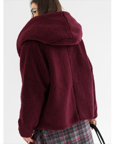 Krótka kurtka teddy By o la la...! merlot